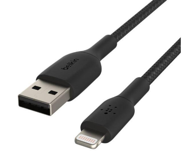 Belkin Kabel USB-A na Lightning, w oplocie, 0,15m, czarny - 1330427 - zdjęcie 4